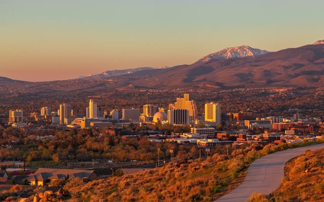 Reno Downtown Arch & Truckee River Walk - family day trip 4h 17m from Dublin, CA